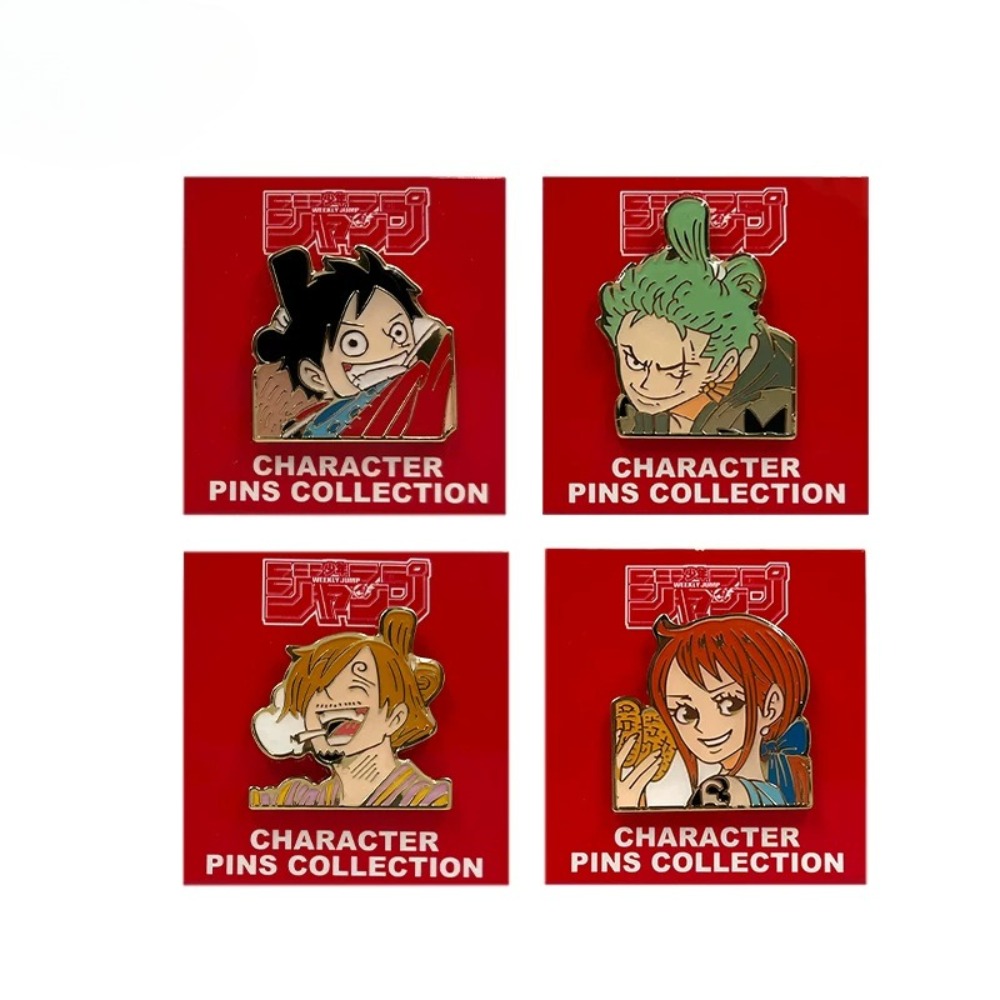 Official Merchandise Anime - เข็มกลัดโลหะลายวันพีซของแท้ รูปตัวละครลูฟี่ โซโล และนามิ เครื่องประดับธีมวันพีซ