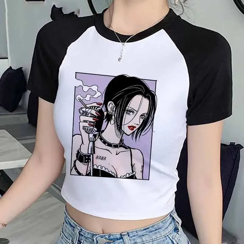 Nana Anime Merchandise - Nana ญี่ปุ่นแขนสั้นอะนิเมะฤดูร้อน Crop Top T เสื้อสบายๆ
