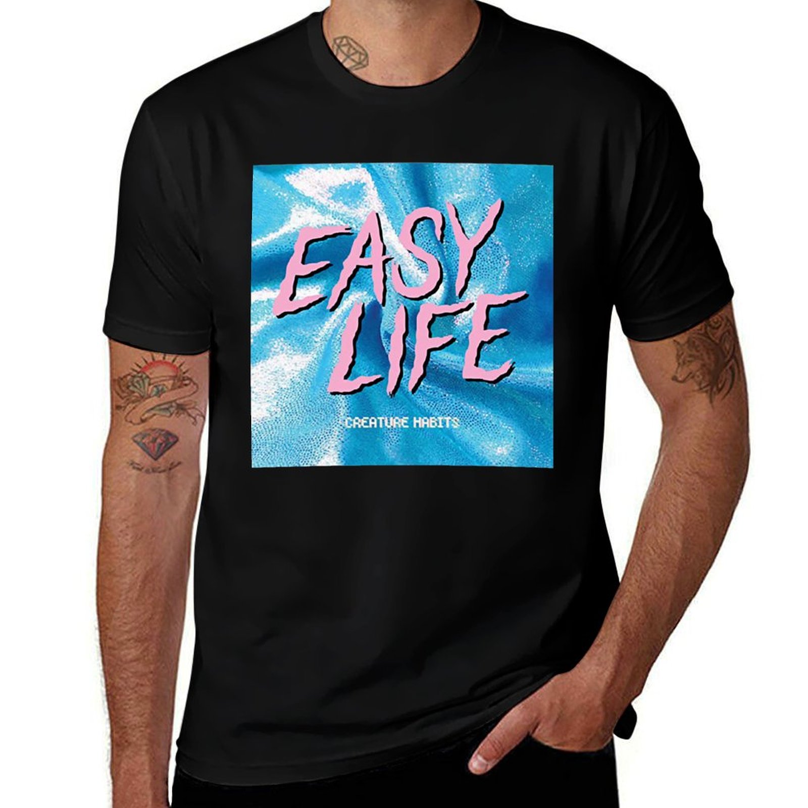 Anime Merchandise T-Shirts - สินค้าขายดี - เสื้อยืดลายปกอัลบั้ม Easy Life สินค้าจำเป็น