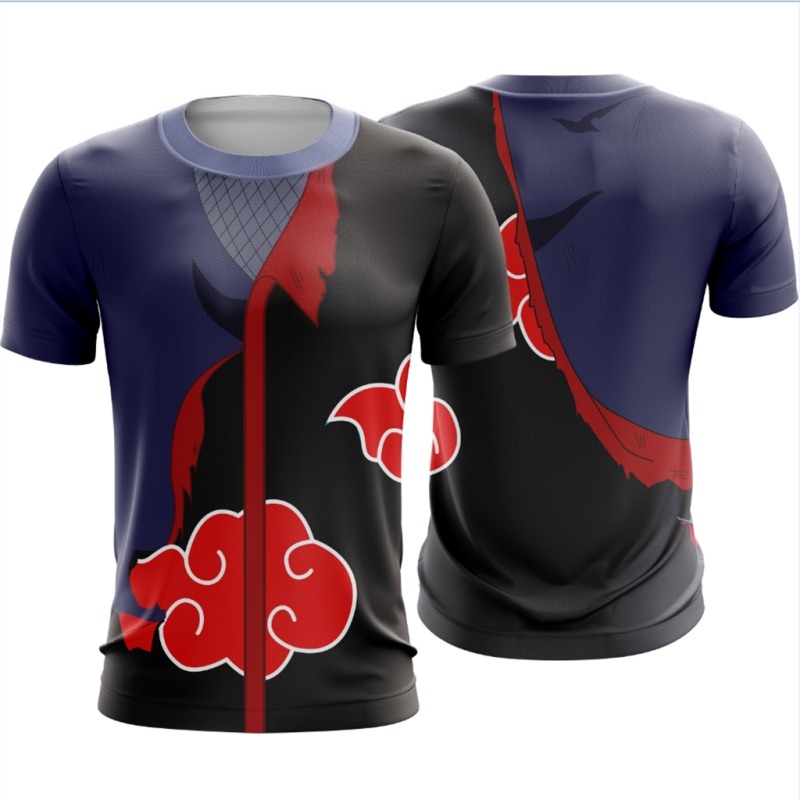 Anime Merchandise T-Shirts - 2026 ใหม่นารูโตะ อาคาสึกิ เคียวไนคอสเพลย์แขนสั้นอะนิเมะสินค้าของที่ระลึกเสื้อยืดหลวมและระบายอากาศได้ดีสไตล์คู่รักแบบยูนิเซ็กส์