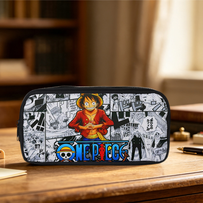 Manga Storage Box - กระเป๋าดินสอลายลูฟี่จากอนิเมะวันพีซ สำหรับนักเรียน กระเป๋าใส่เครื่องเขียน อุปกรณ์การเรียน กระเป๋าเก็บเครื่องเขียน กล่องใส่ปากกา