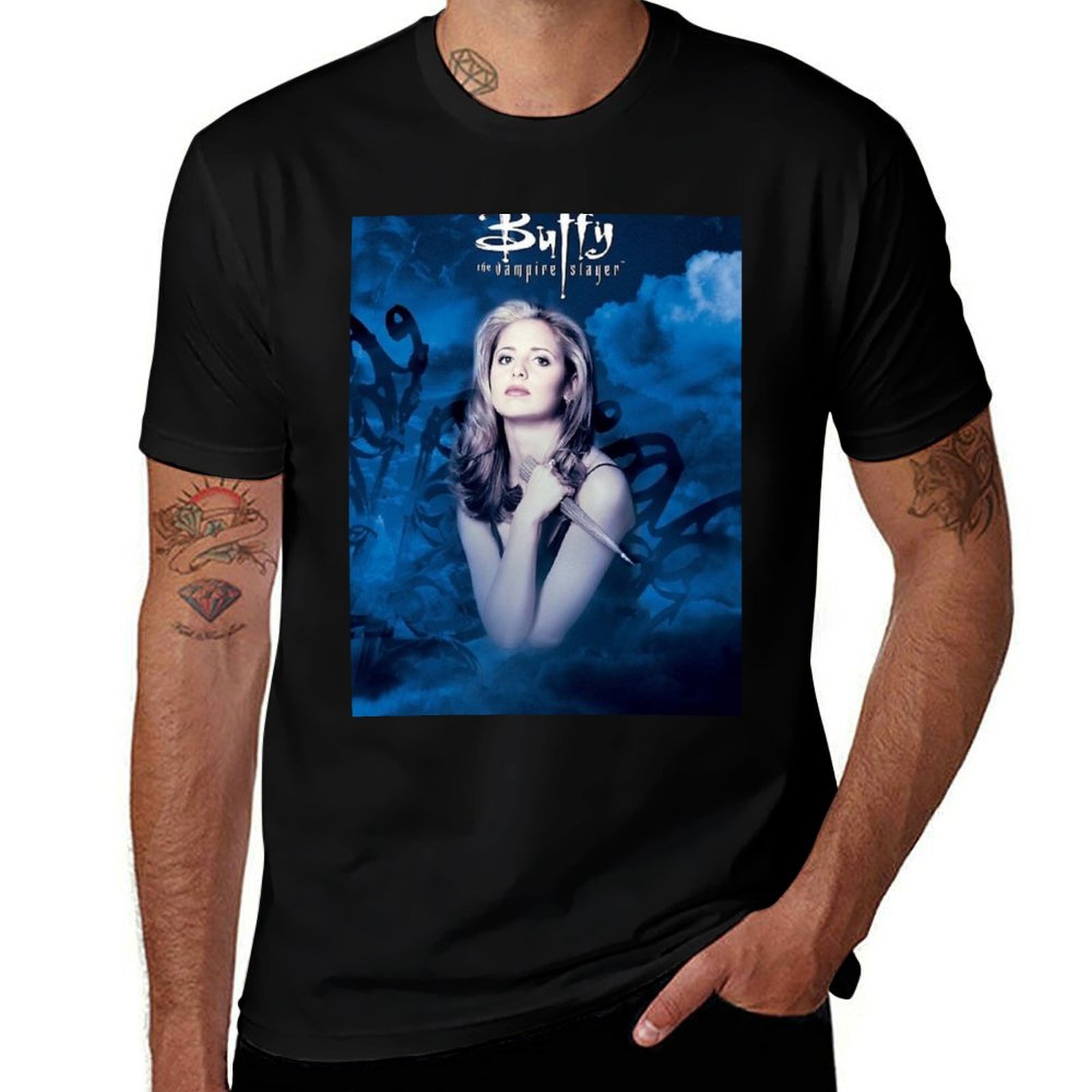 Anime Merchandise T-Shirts - เสื้อยืดลายบัฟฟี่ เสื้อยืดอนิเมะ เสื้อยืดผู้ชาย เสื้อยืดผ้าฝ้ายสำหรับผู้ชาย เสื้อยืดผ้าฝ้าย 100