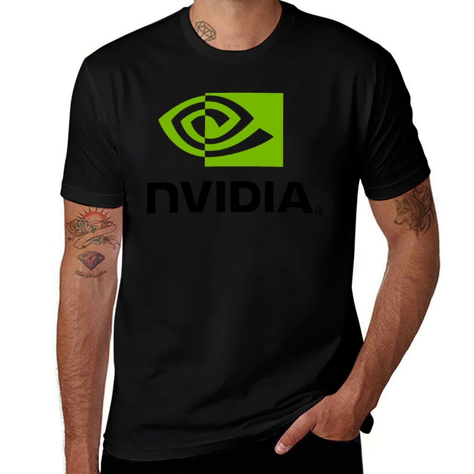 Anime Merchandise T-Shirts - สินค้าขายดี - เสื้อยืดลาย nvidia เสื้อยืดตลก เสื้อยืดผ้าฝ้าย