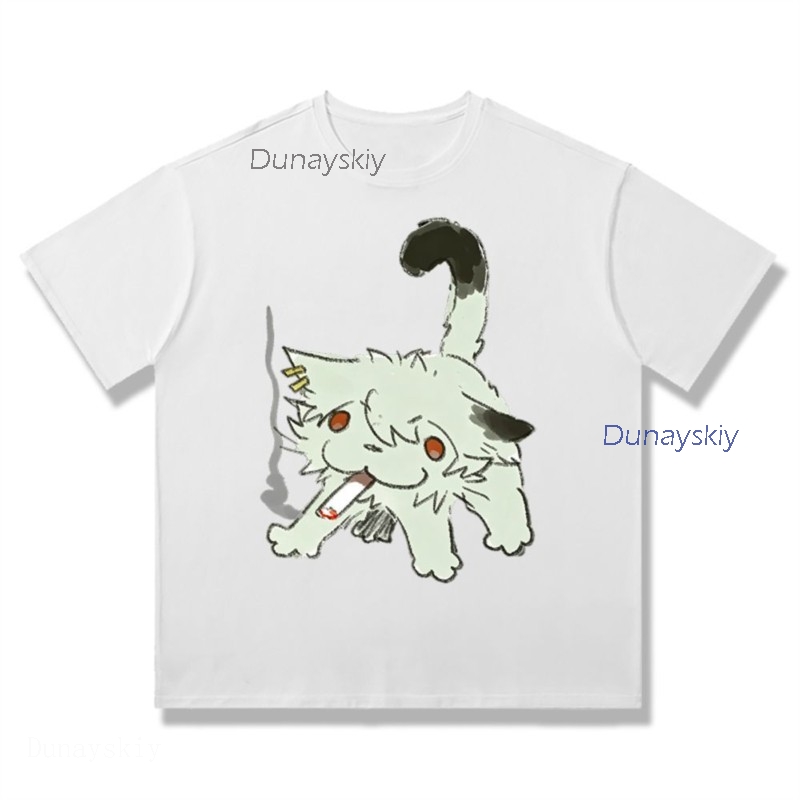 YesOk Chainsmoker Cat Yaniko S - Anime Merchandise T-Shirts บทวิจารณ์และราคา